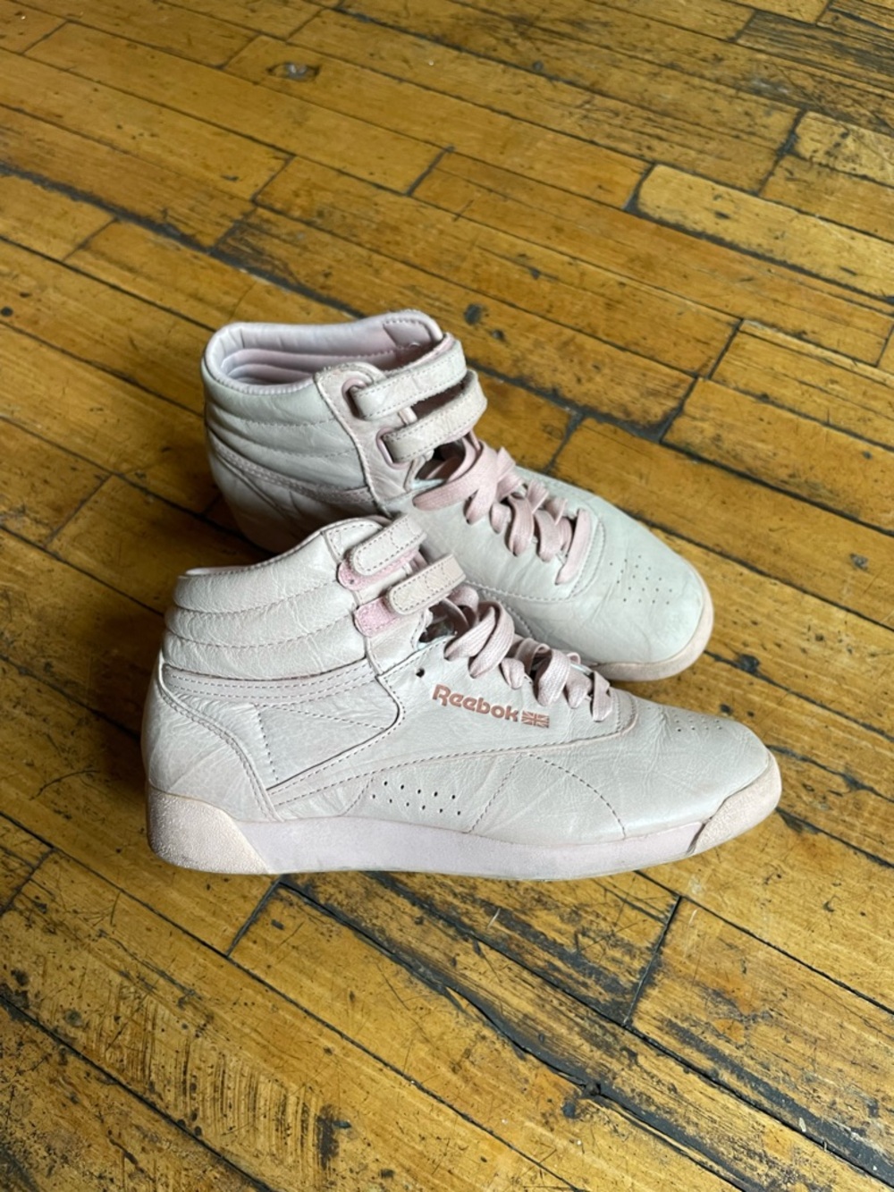 Reebok Classics Pink Freestyle High-Top Sneakers